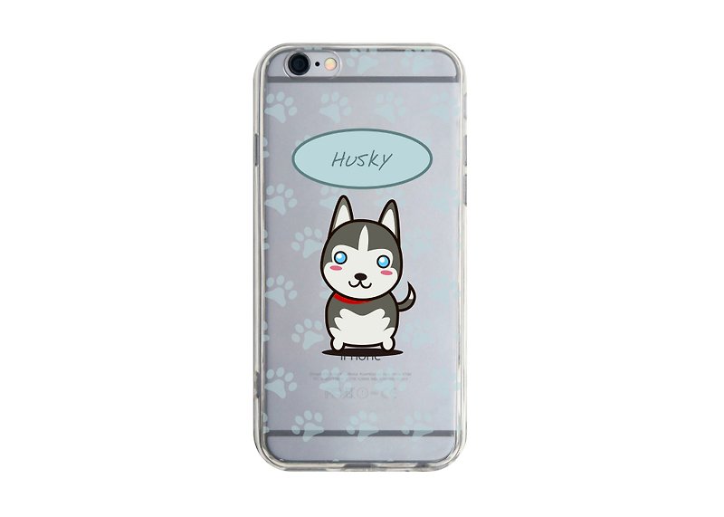 【哈士奇犬透明手机壳】iPhone13 12 11 Pro Max三星Sony华为小米 - 手机壳/手机套 - 塑料 灰色
