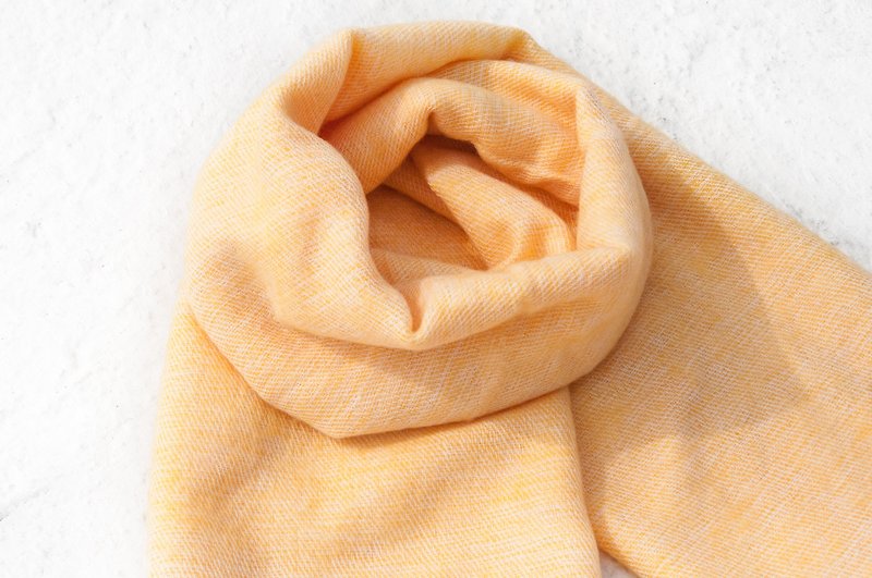 羊毛披巾/针织围巾/针织披巾/盖毯/纯羊毛围巾/羊毛披巾-芒果牛奶 - 围巾/披肩 - 羊毛 黄色