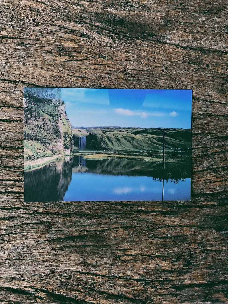 世界的风景。冰岛早晨的倒影 摄影明信片 青青的岛 - 卡片/明信片 - 纸 