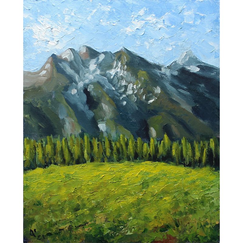 Original Painting Mountains Oil Artwork - 海报/装饰画/版画 - 其他材质 