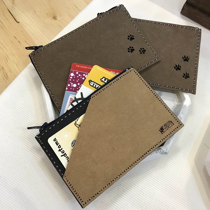 极简风零钱包(猫掌散步) - 皮夹/钱包 - 防水材质 卡其色