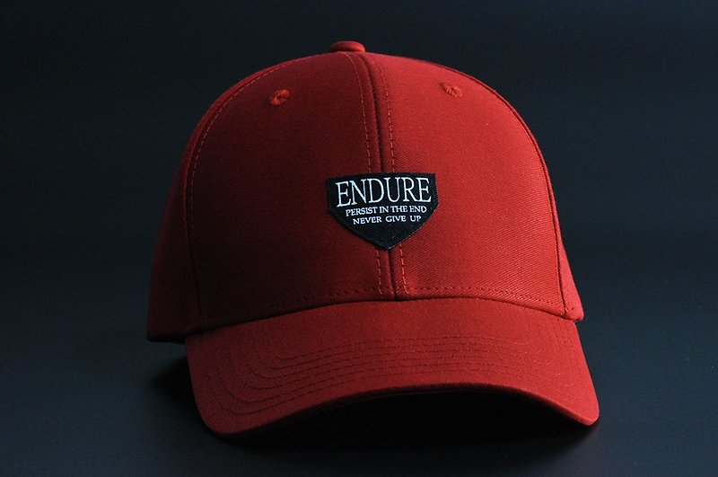 ENDURE品牌老帽/酒红色 - 帽子 - 棉．麻 