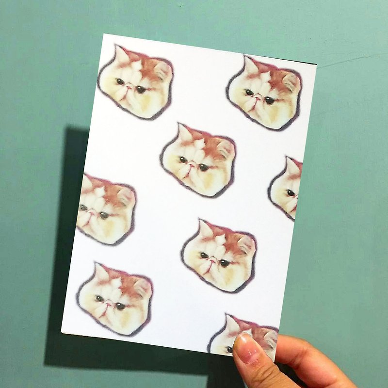 肉丸胖猫卡片/明信片-彩色大头版 - 卡片/明信片 - 纸 粉红色