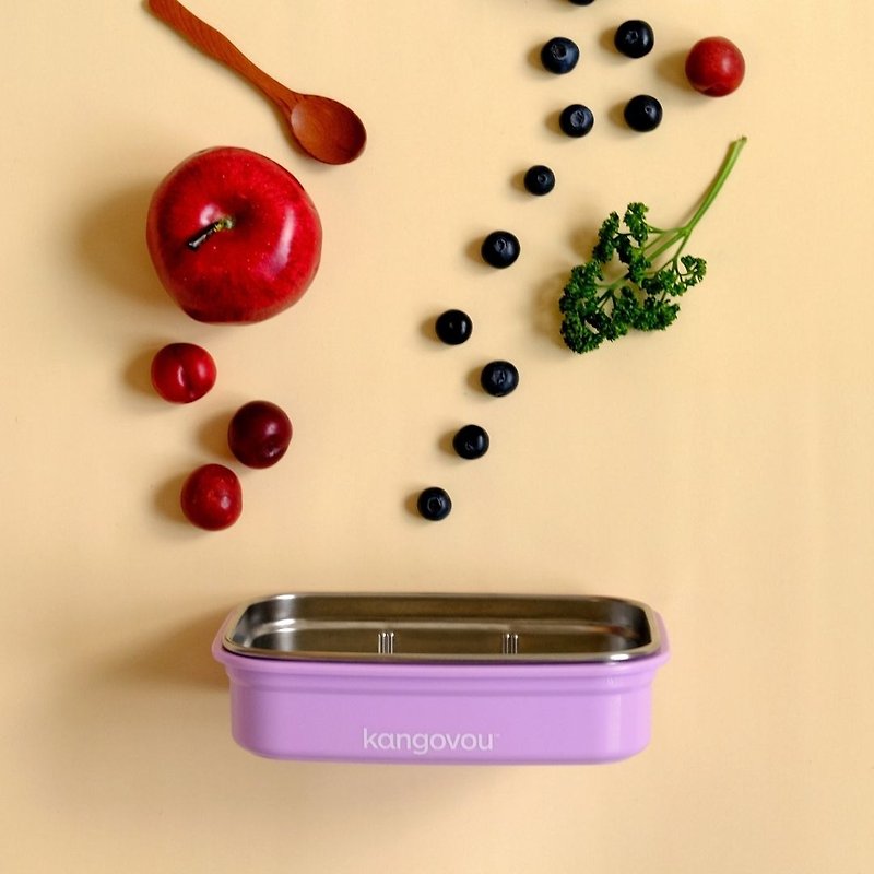 Large儿童餐盒【紫丁香】-美国kangovou小袋鼠不锈钢安全餐具 - 儿童餐具/餐盘 - 不锈钢 紫色