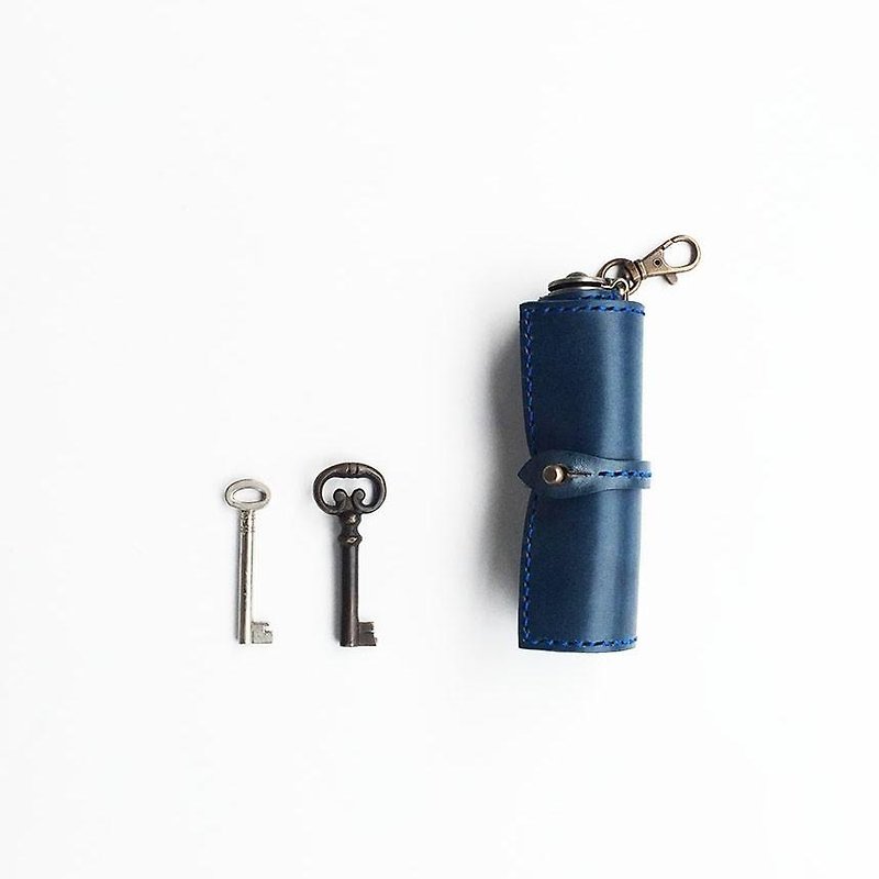 栃木レザーの巻物キーケース 　藍 - 钥匙链/钥匙包 - 真皮 蓝色
