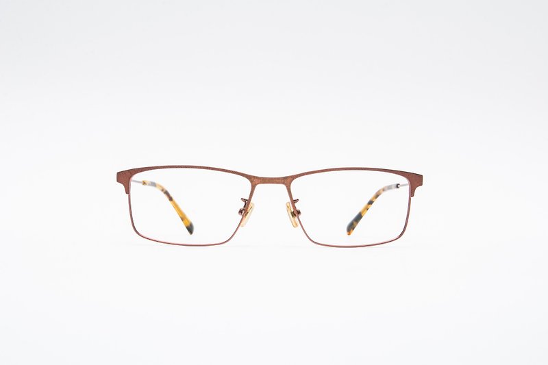 方框眼镜│加拿大设计师-【专利设计雪花漆】-日本代工制作 - 眼镜/眼镜框 - 不锈钢 咖啡色