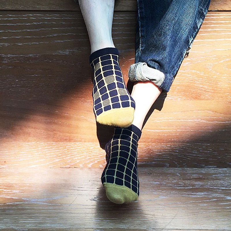 靴下モザイク / irregular / socks /  - 袜子 - 棉．麻 黑色