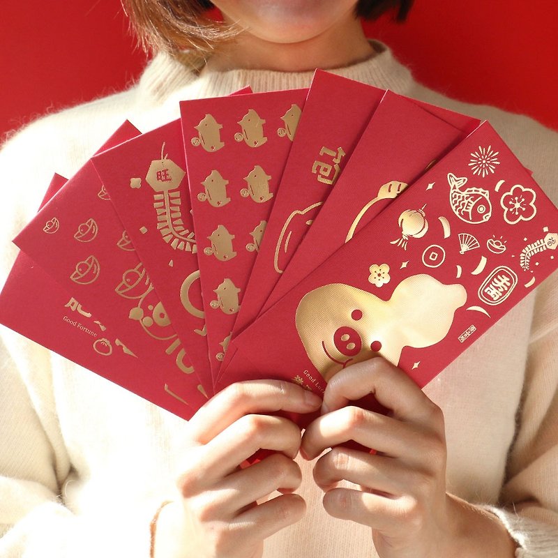UPICK原品生活 新年春节可爱烫金图形文字红包袋礼金袋 - 其他 - 纸 多色