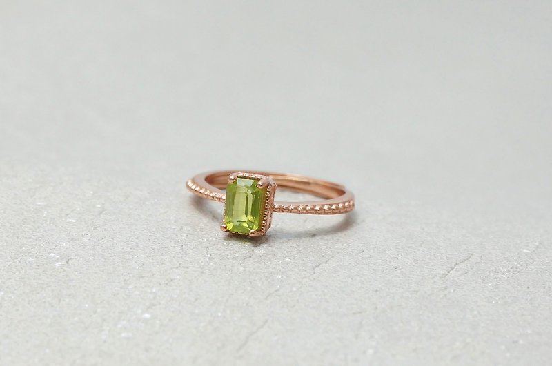 天然 橄榄石 ペリドット Peridot 国际 925 纯银 戒指 轻珠宝 - 戒指 - 纯银 金色