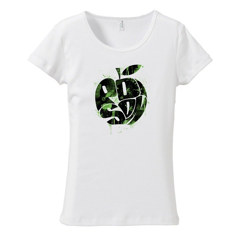 [レディースTシャツ] 毒リンゴ - 女装 T 恤 - 棉．麻 白色