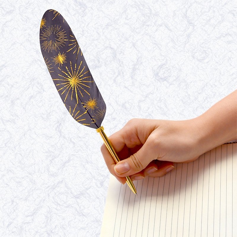 日本Quill Pen 羽毛原子笔Lucia光之使者 L06 羽毛笔 紫灰之光 - 圆珠笔/中性笔 - 其他材质 紫色