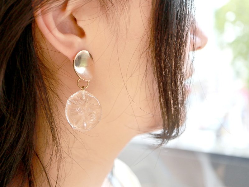 PATTI earrings- 灯工 手工烧制玻璃 耳环 - 耳环/耳夹 - 玻璃 透明