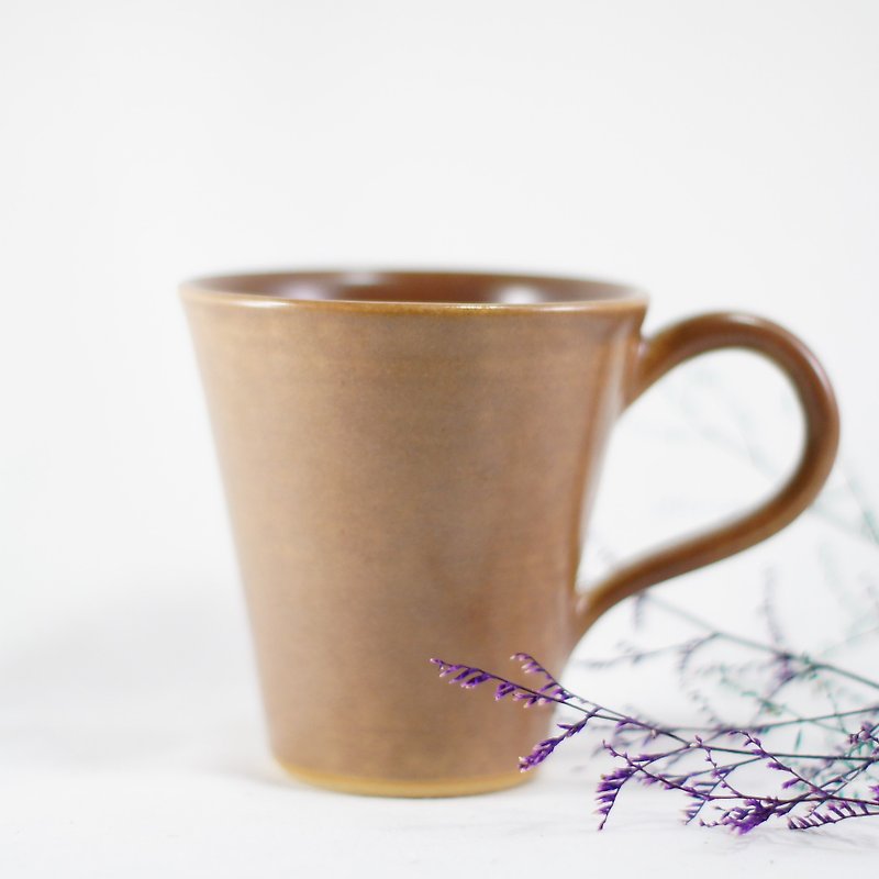 (展示品)褐色马克杯,咖啡杯,茶杯,水杯-容量约160ml - 咖啡杯/马克杯 - 陶 卡其色