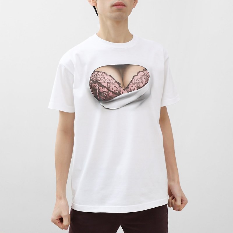 Mousou Burst T-shirts/ COCOA & PINK Bra/ M size - 中性连帽卫衣/T 恤 - 棉．麻 粉红色