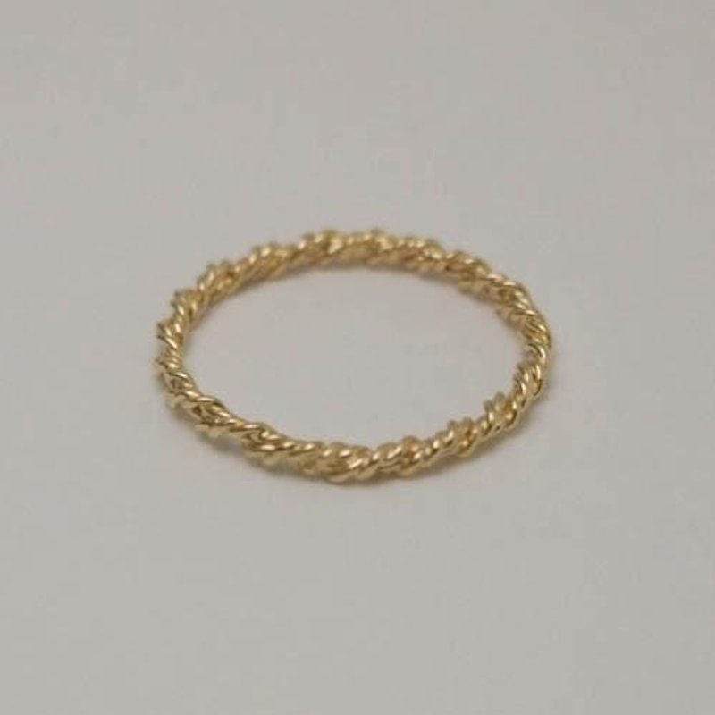 twist ring gd【FR125】 - 戒指 - 其他金属 金色