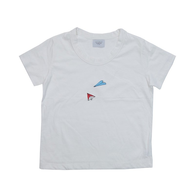 ボディから当店オリジナル　紙飛行機 Tシャツ　レディースフリーサイズ　Tcollector - 女装 T 恤 - 棉．麻 白色