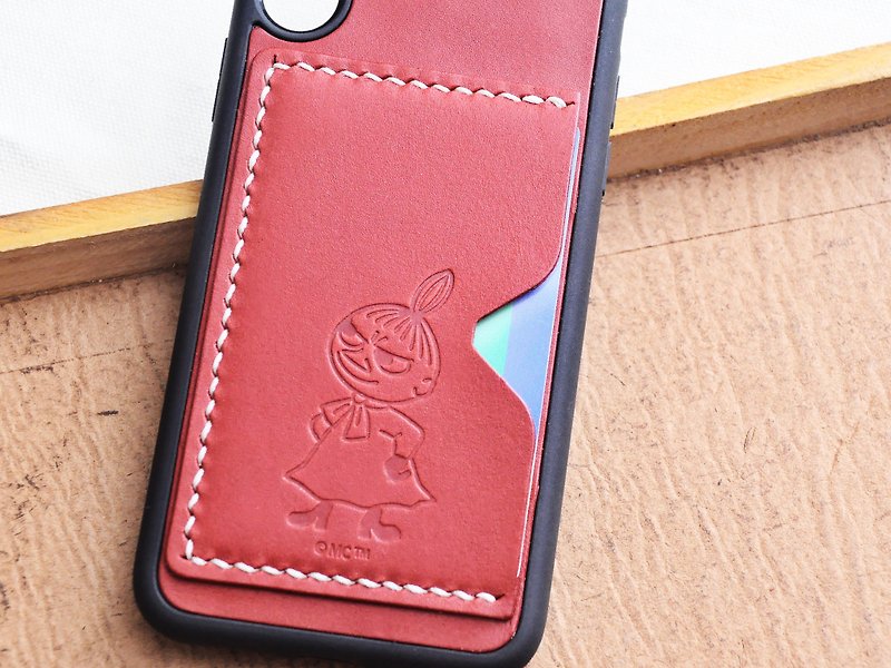 MOOMINx港产皮革 阿美 咭位手机殻材料包 iPhone 正式授权 小不点 - 皮件 - 真皮 红色