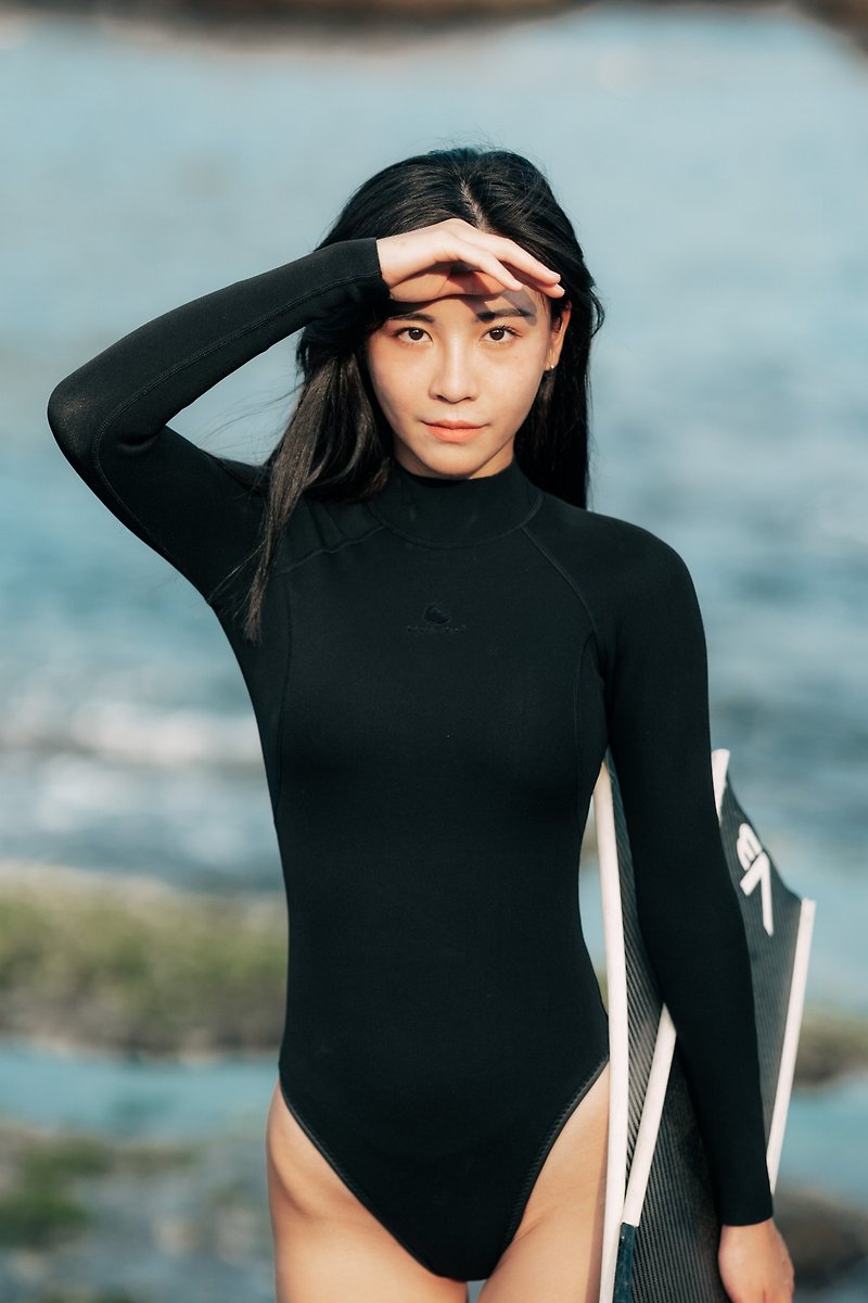 TRUDIVE【黑潮系列】高领后拉链潜水衣 - 女装泳衣/比基尼 - 海绵 