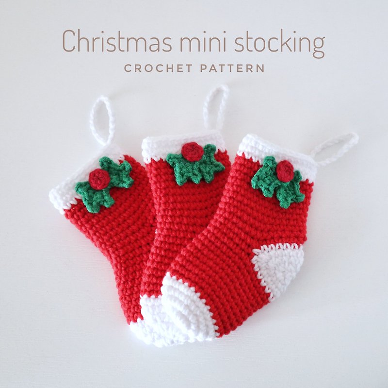 Digital Download pattern PDF -  Christmas mini stocking crochet pattern - 其他 - 其他材质 