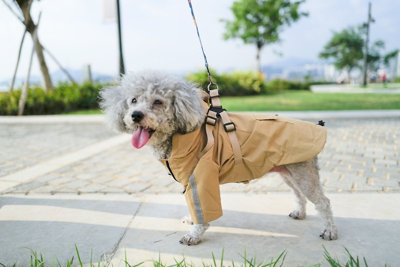 LNPB - 宠物Trench防水雨衣(四季通用)-小型犬 - 衣/帽 - 防水材质 卡其色
