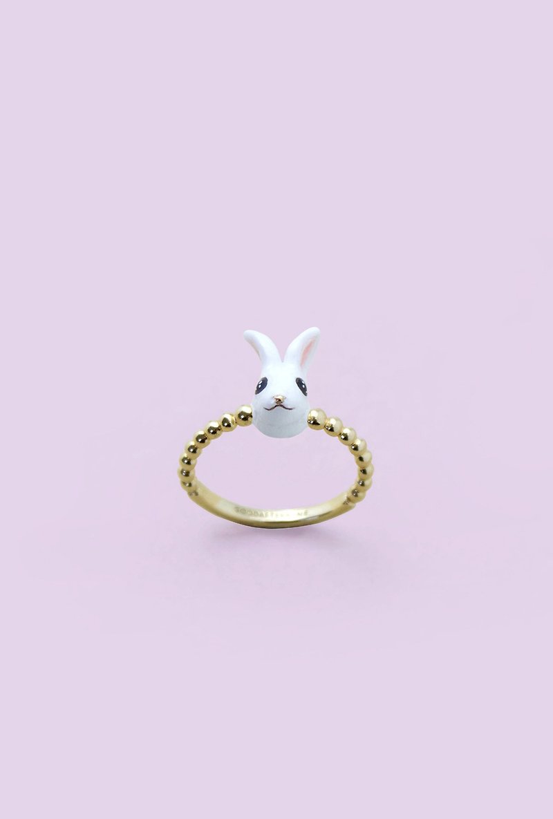 Hare Ring - Chinese zodiac animals. Sign - Rabbit ring , 兔年 - 戒指 - 其他金属 白色