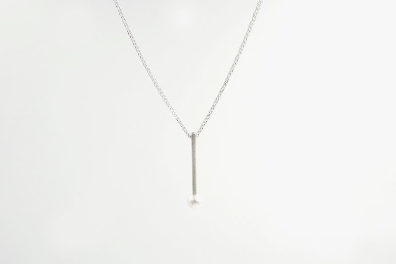 I-Shan13  方线珍珠项链 - 项链 - 纯银 银色