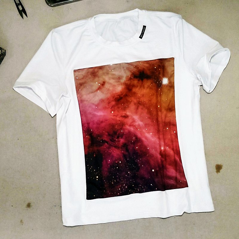 拼接银河超弹性修身T恤(男) Ray77 Galaxy - 男装上衣/T 恤 - 聚酯纤维 白色