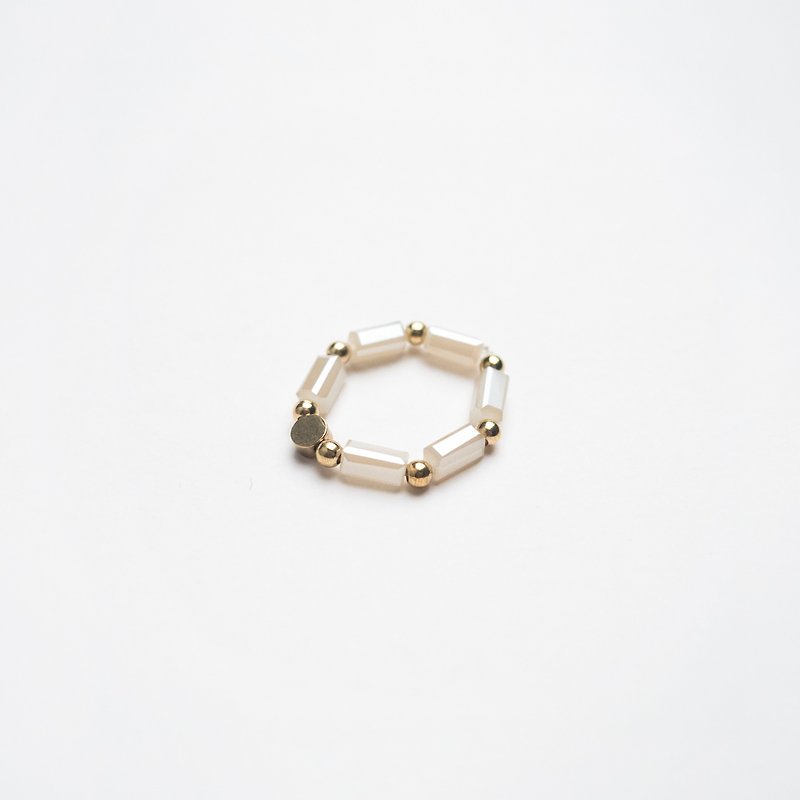 琉璃锁链戒指(白) - Glass Chain ring (white) - 戒指 - 琉璃 白色
