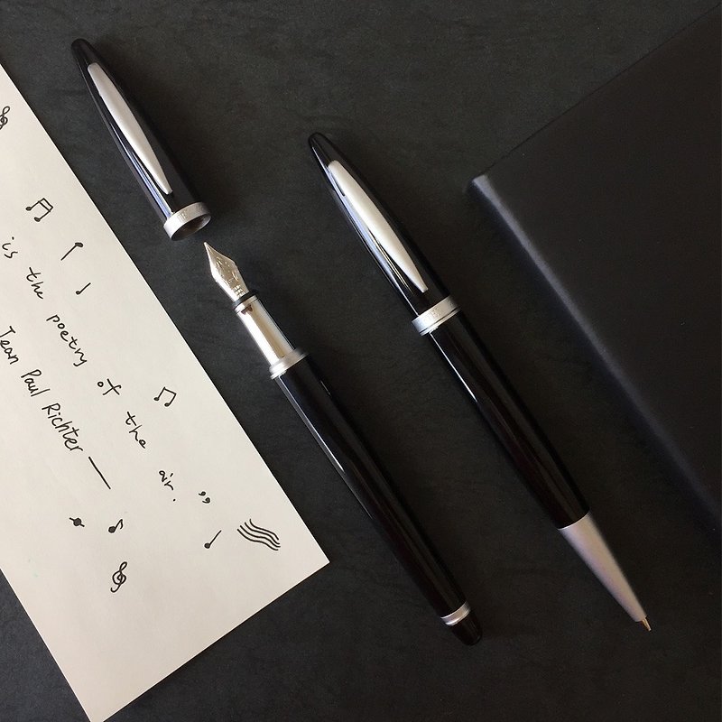 ARTEX life开心钢笔+原子笔 双笔豪华组-黑爵士 - 钢笔 - 铜/黄铜 黑色