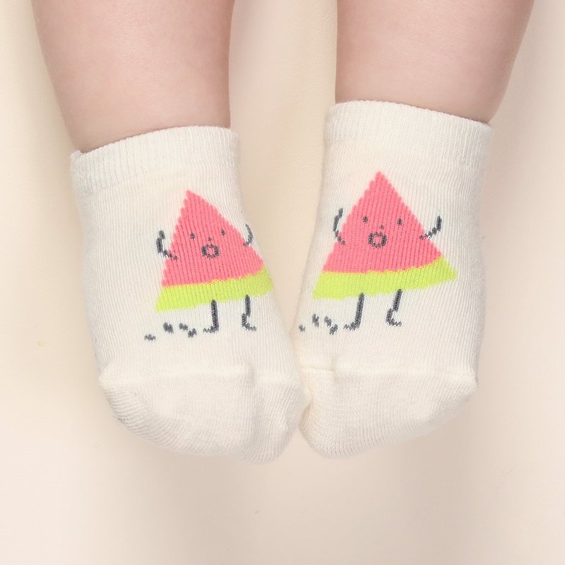 Happy Prince 韩国制 跳舞水果童趣婴童短袜 - 婴儿袜子 - 棉．麻 白色