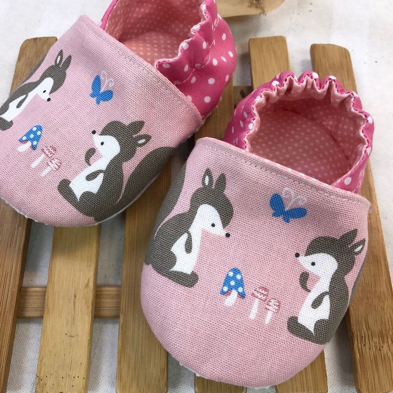可爱的小松鼠-学步鞋婴儿鞋 - 满月礼盒 - 棉．麻 多色