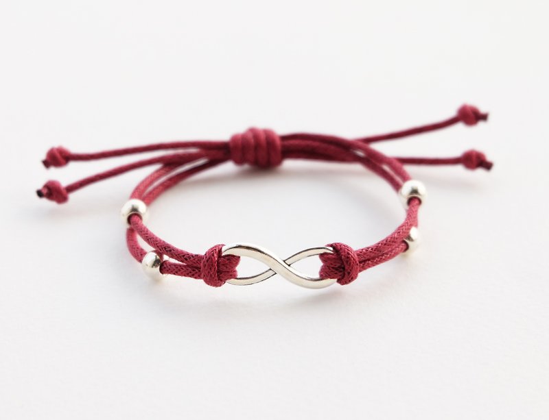 Infinity red cord adjustable bracelet  - 手链/手环 - 其他材质 红色