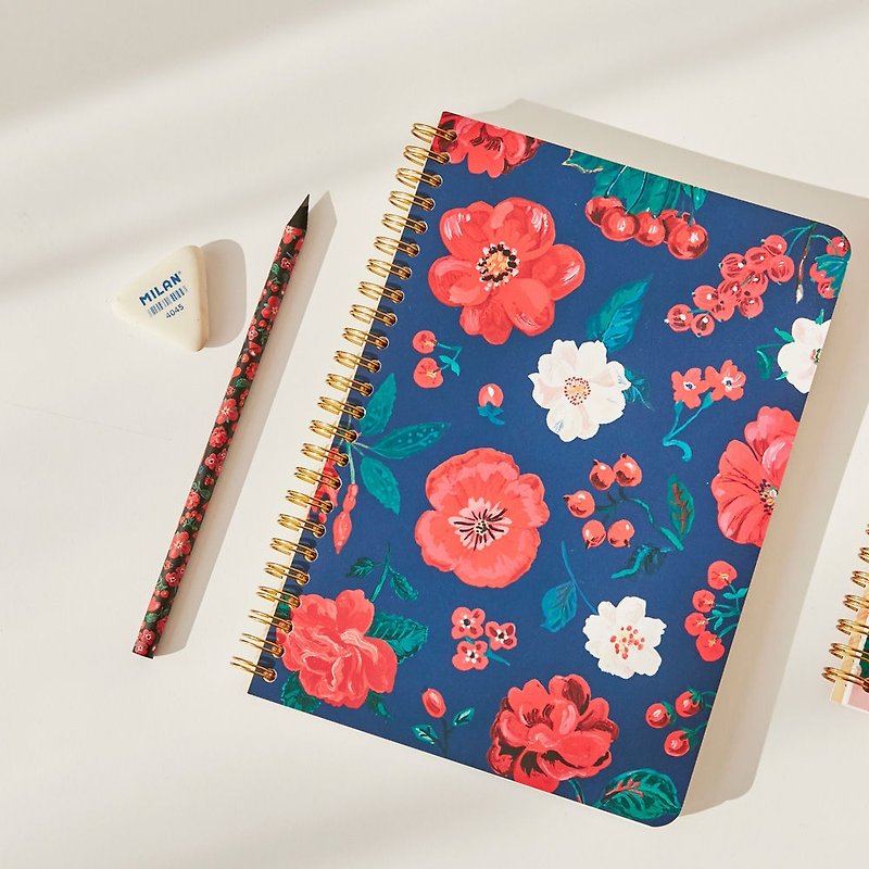7321 Design 娜塔莉金色环装笔记本-真爱花园,73D74003 - 笔记本/手帐 - 纸 蓝色