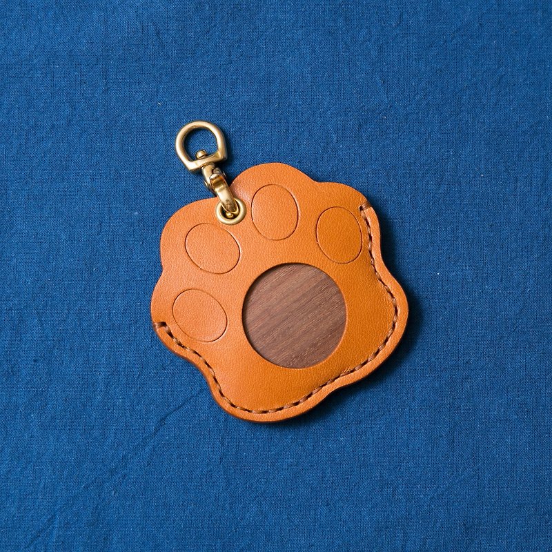 Gogoro钥匙皮套/吊饰(肉球脚掌) - 钥匙链/钥匙包 - 真皮 橘色