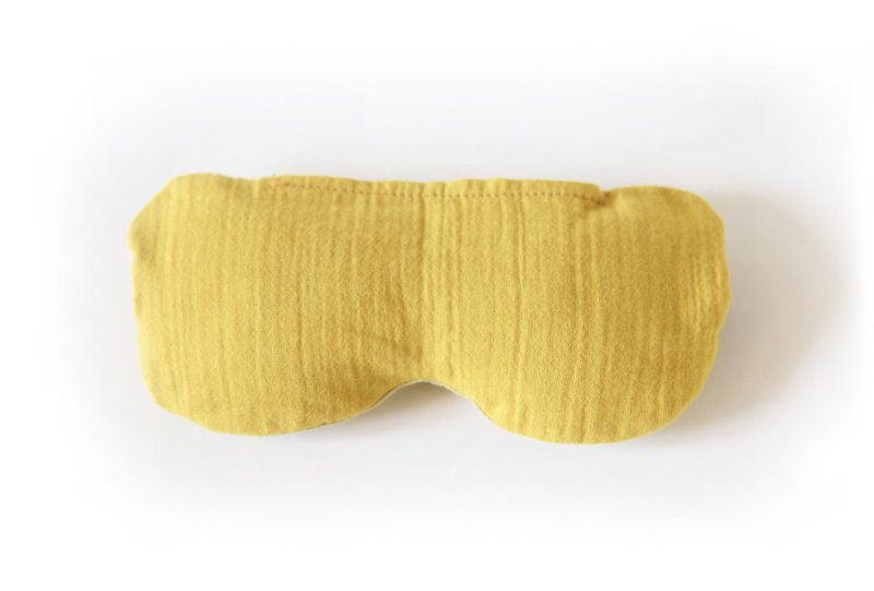 圣木薰衣草香氛眼罩–芥末黄 物理冷热敷|重复使用|助眠|释放眼压 - 眼罩 - 棉．麻 黄色