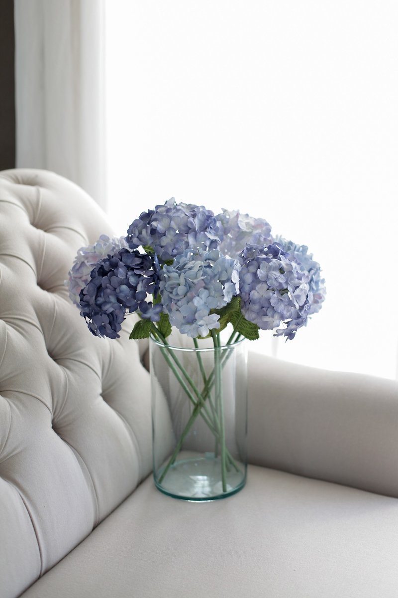 PR011 : Blue Hydrangea Flower Decoration Blue Sky Size 16" Length - 摆饰 - 纸 蓝色