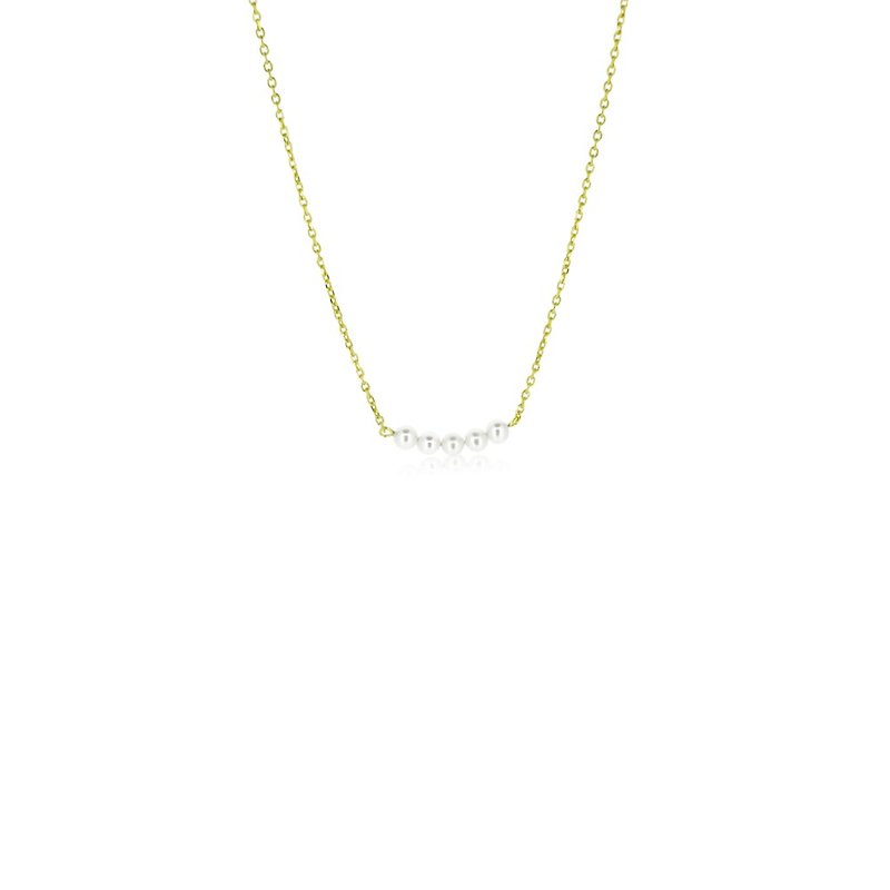 极细淡水珍珠纯银项链 (银/玫瑰金/18k金) | 珍珠系列 - 项链 - 其他金属 白色