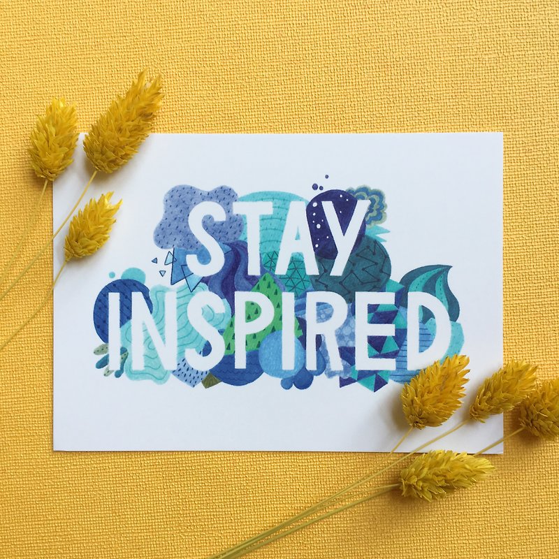 Stay Inspired明信片 - 卡片/明信片 - 纸 蓝色