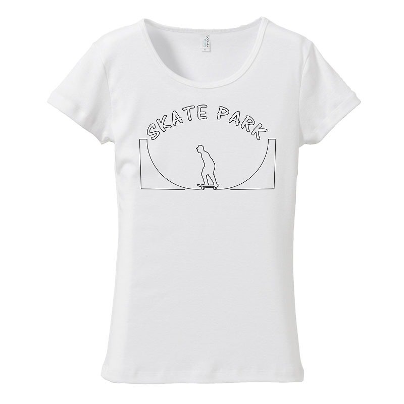[レディースTシャツ] Skate Park - 女装 T 恤 - 棉．麻 白色