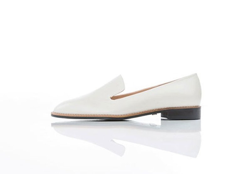 NOUR 经典款 - loafer 全素面乐福鞋 - Latte Bianco 白色 - 女款牛津鞋/乐福鞋 - 真皮 白色