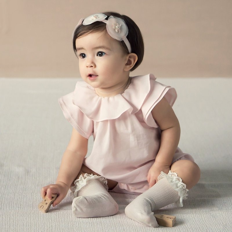 Happy Prince Ribe 女婴童荷叶边短袖连身衣 韩国制 - 其他 - 棉．麻 粉红色