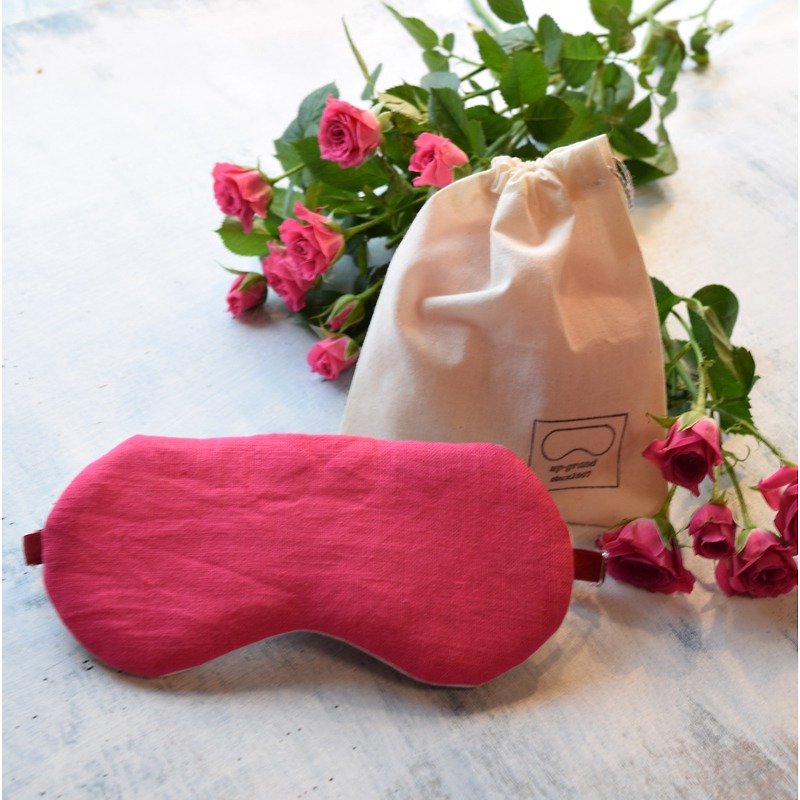 亚痳布 Pink /眼罩/免费赠送小袋子/旅游/睡眠/夏天 - 其他 - 棉．麻 粉红色