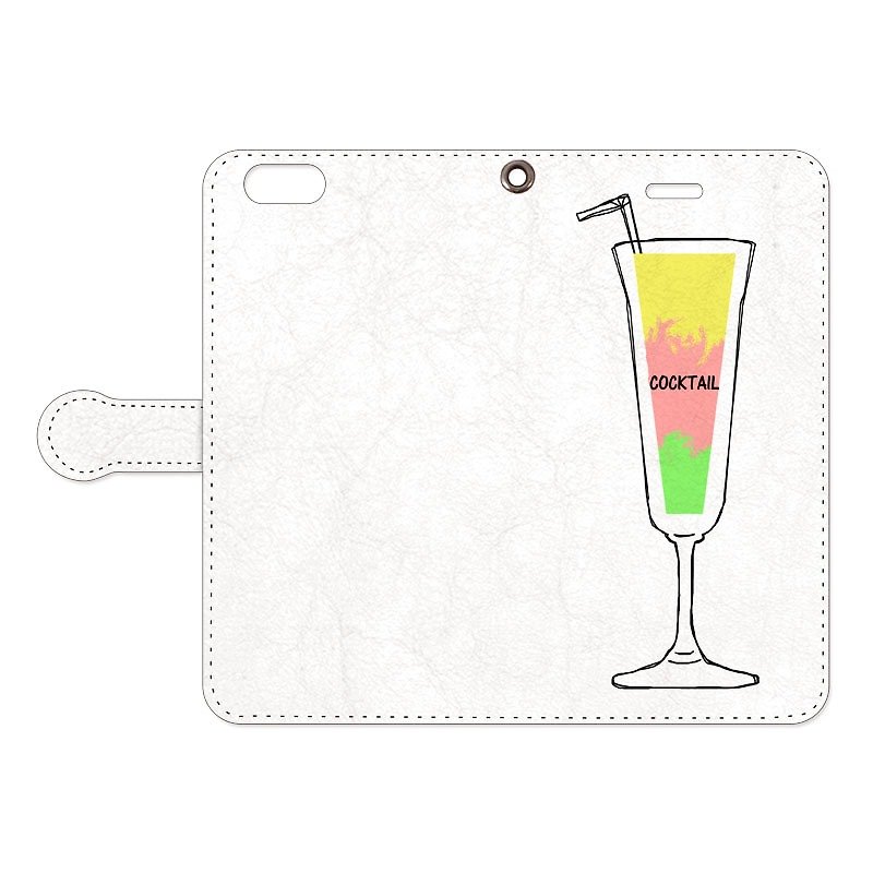[手帳型iPhoneケース] Cocktail - 手机壳/手机套 - 塑料 白色