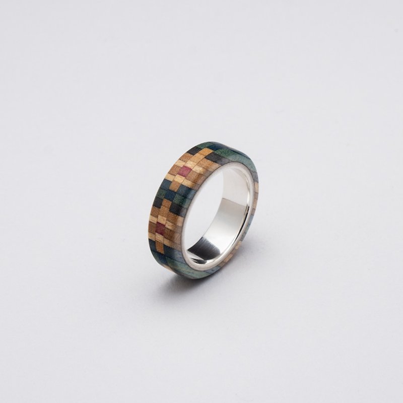 寄木样式戒指R0407001 - 戒指 - 木头 多色