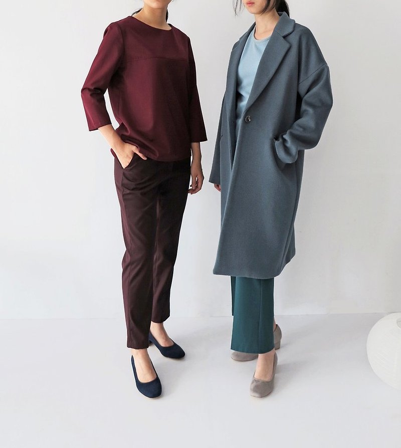 Minimalist Top 极简西装七分袖上衣 (可订做其他颜色) - 女装上衣 - 棉．麻 
