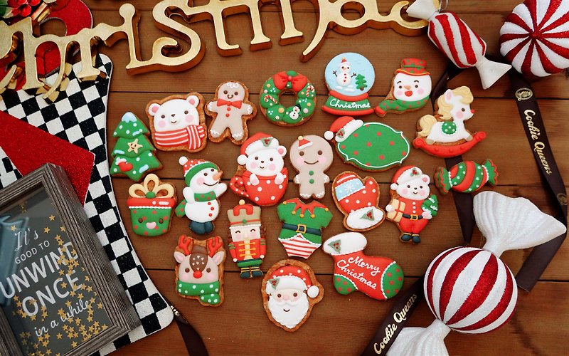 【圣诞礼盒】豪华耶诞/糖霜饼干/收涎/4个月收口水/派对/交换礼物 - 手工饼干 - 其他材质 