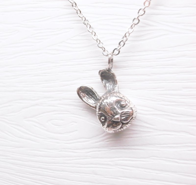 二毛银【动物系列─贝比兔子-项链】银 - 项链 - 银 银色