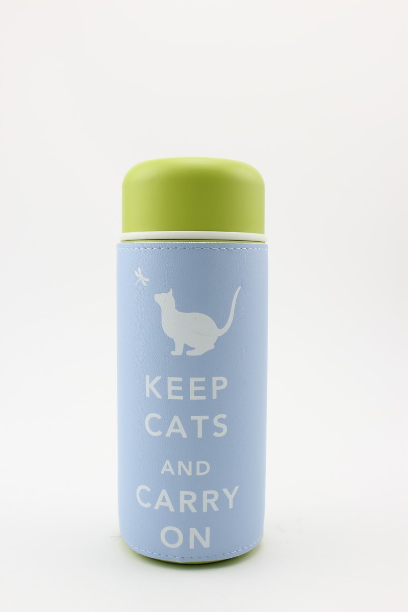 "Keep Cats & Carry On" 旅行保温杯- 粉蓝 - 咖啡杯/马克杯 - 其他金属 蓝色
