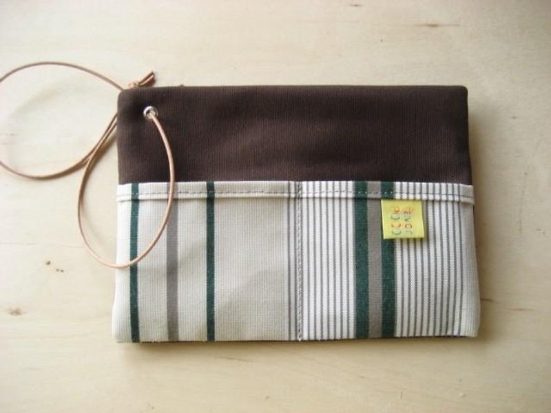 【2ポケ】バッグインバッグNEO　ブラウン×フォレストグリーン - 化妆包/杂物包 - 其他材质 