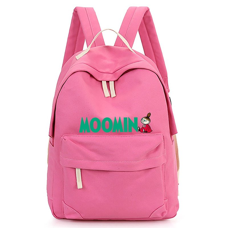 Moomin噜噜米授权-拉链后背包(粉) - 后背包/双肩包 - 棉．麻 粉红色